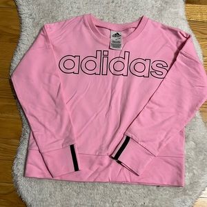 Girls adidas pink crewnexk top